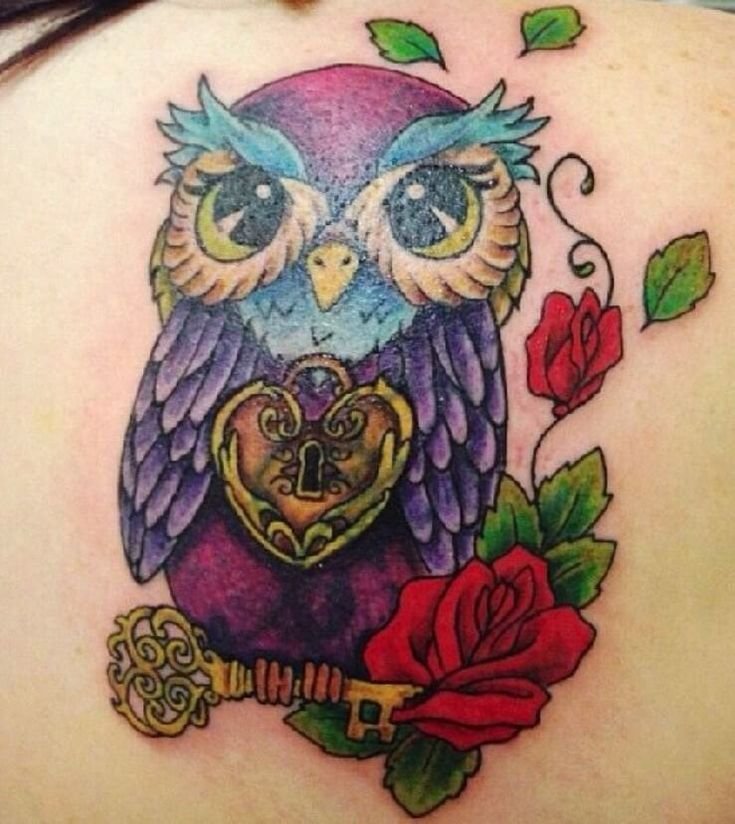12+ Best Colorful Owl Tattoo Designs And Ideas