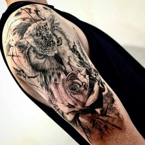 12+ Best Owl Shoulder Tattoo Designs
