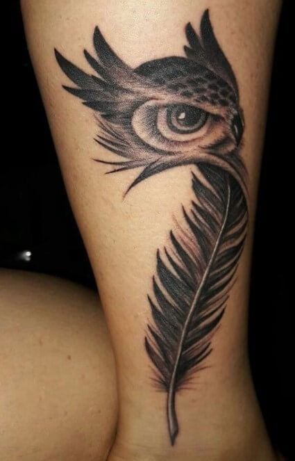 15+ Best Owl Feather Tattoo Ideas And Designs